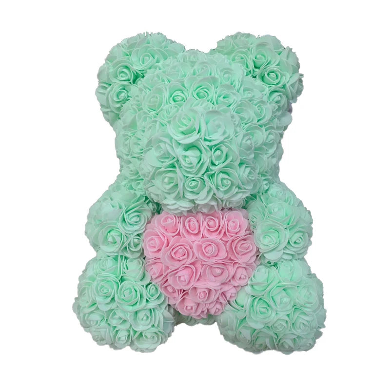 Teddy Bear of Rose Artificial Flowers | Rose Bear for Valentines Home Decoration